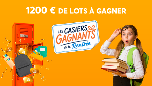 Aushopping La Couronne - Les casiers gagnants de la rentrée 1200 euros de lots à gagner